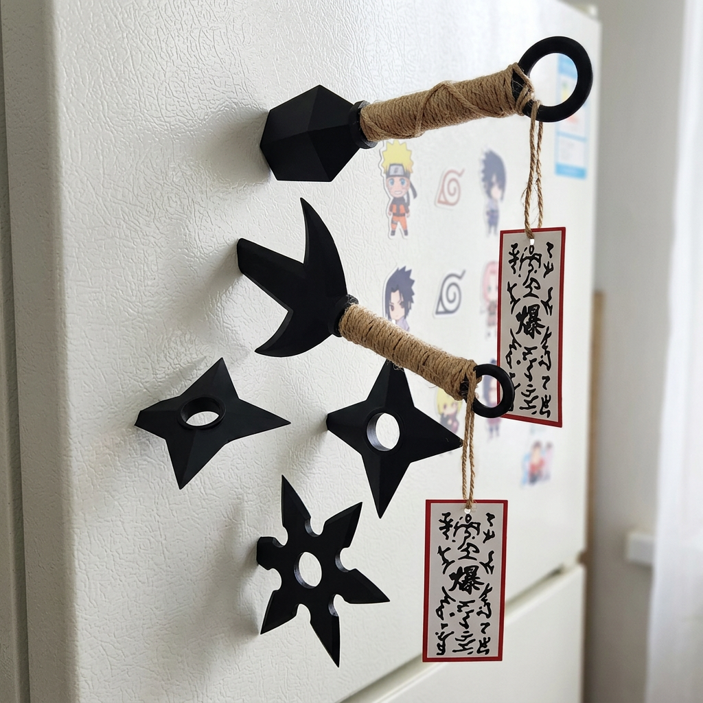 Set Imanes Kunai &amp; Shuriken Naruto — Coleccionista Ninja